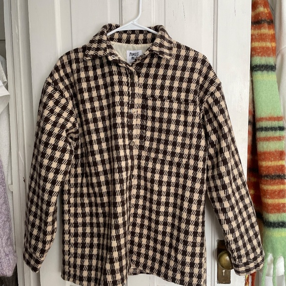 Princess Polly Harry Jacket Check Beige - Picture 4 of 6